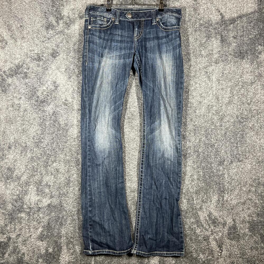 Silver Jeans Co Jeans Womens 29 Blue Bootcut Slim Stretch Embroidered Logo